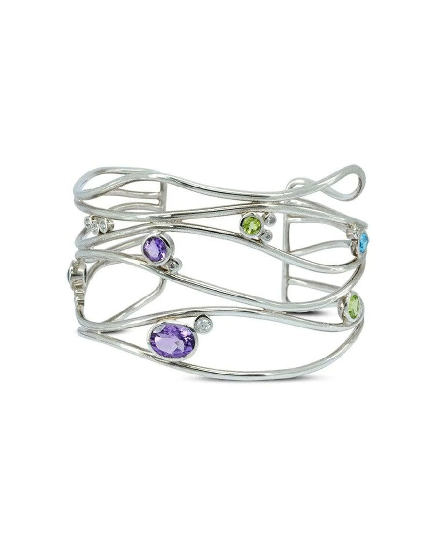 Six Strand Gem-Set Cuff Bangle (Wide) Bangle Pruden and Smith
