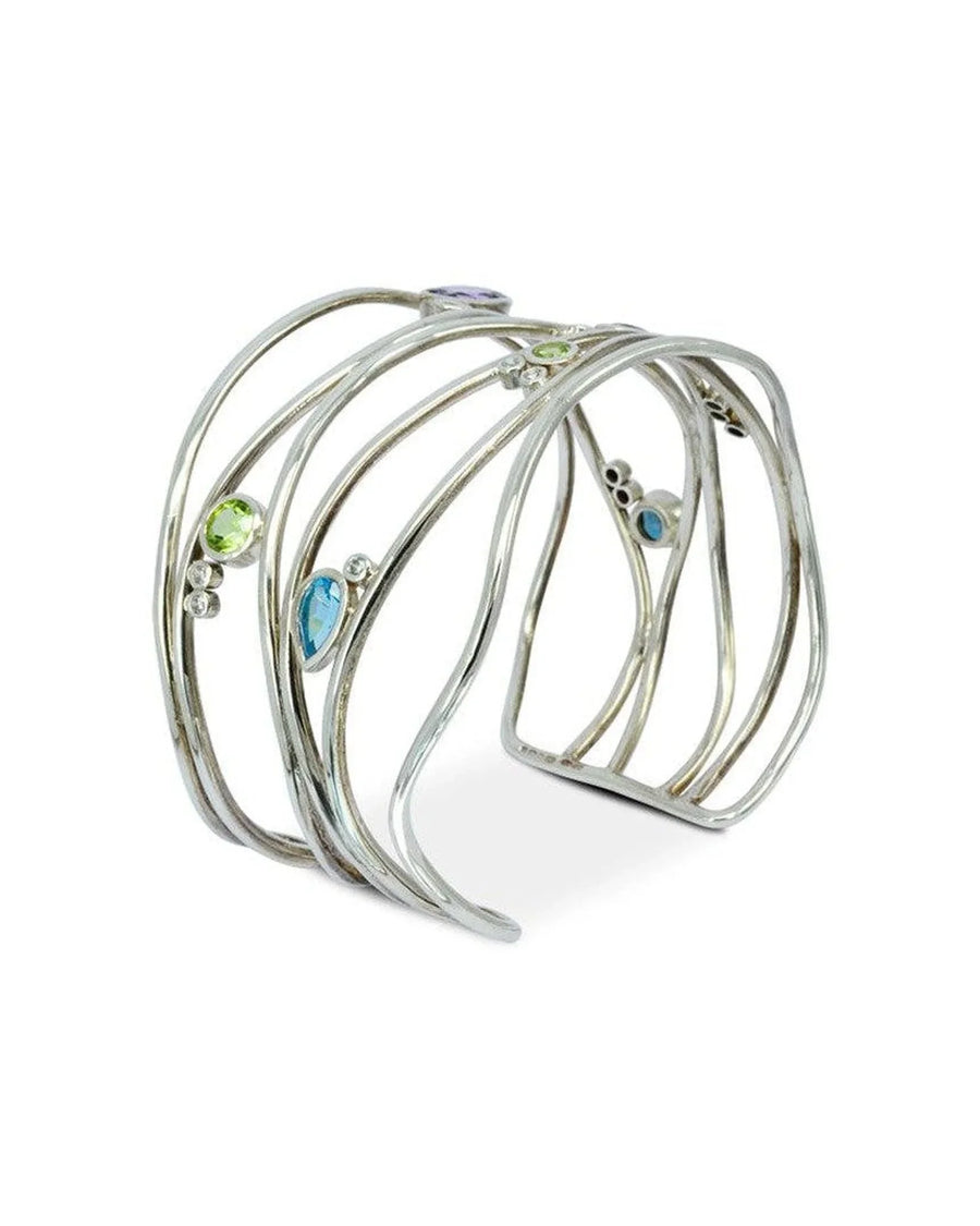 Six Strand Gem-Set Cuff Bangle (Wide) Bangle Pruden and Smith
