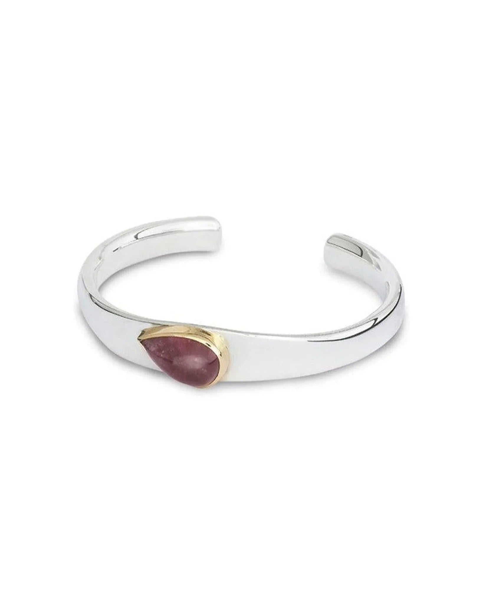 Gemstone Pear Cabochon Set Cuff Bangle Pruden and Smith