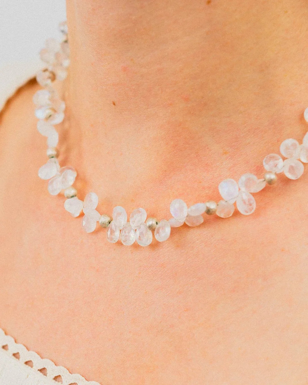 Rock Crystal and Silver Necklace Necklace Pruden and Smith