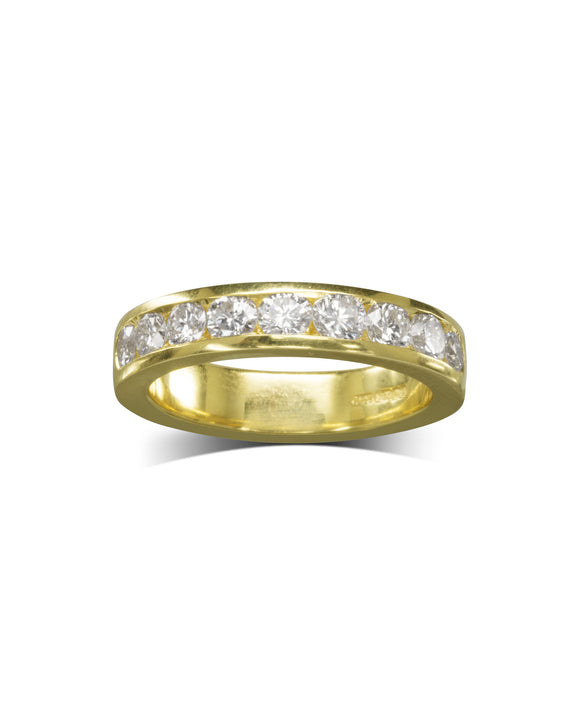 Handmade Channel Set Round Diamond Gold Full Eternity Ring (2ct) Pruden and Smith