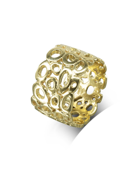 Wide Holes Gold Ring Pruden and Smith