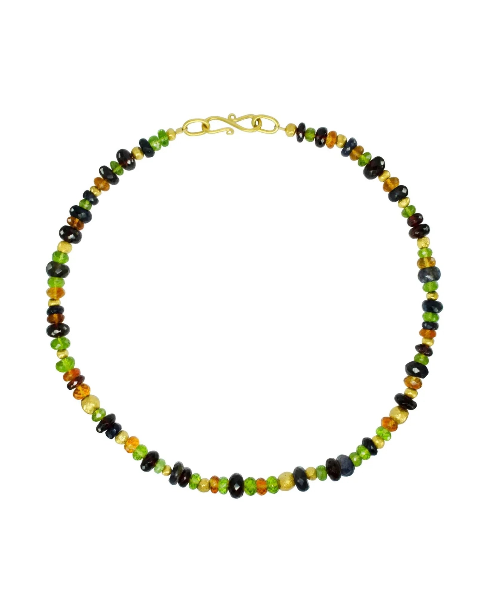 Gold Nugget Tutti-Frutti Gemstone Necklace Necklace Pruden and Smith