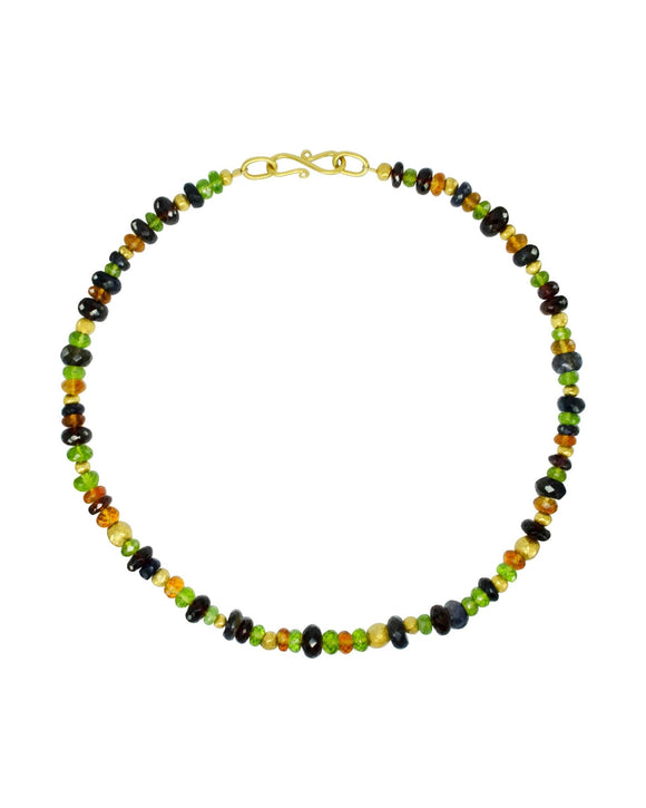 Gold Nugget Tutti-Frutti Gemstone Necklace Necklace Pruden and Smith