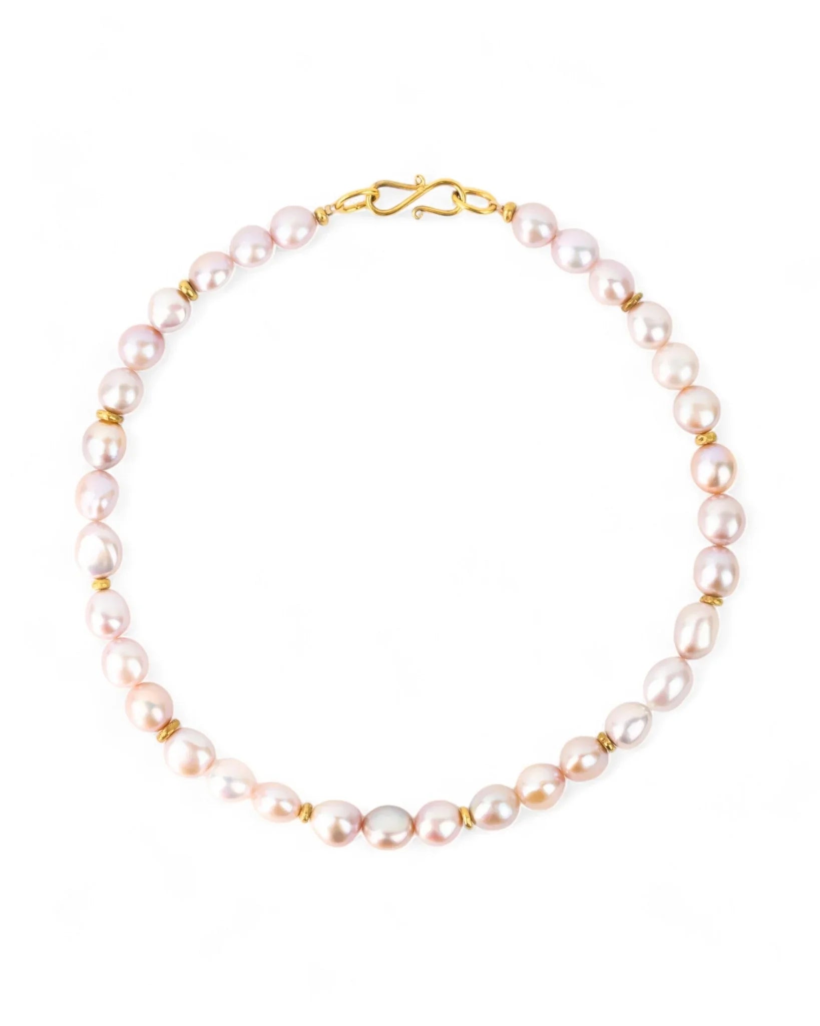 Gold Nuggets and Pearl Necklace Necklace Pruden and Smith