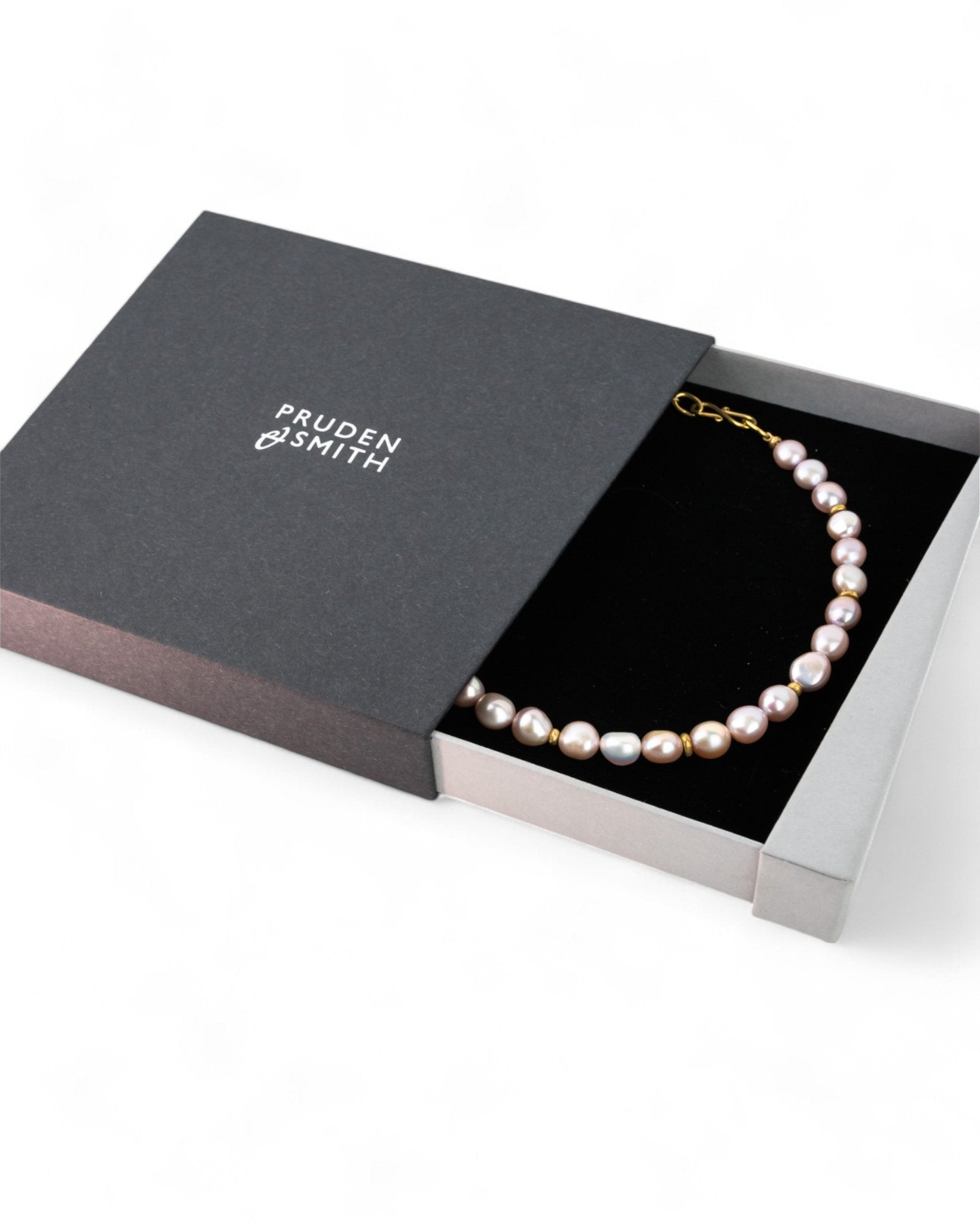 Gold Nuggets and Pearl Necklace Necklace Pruden and Smith