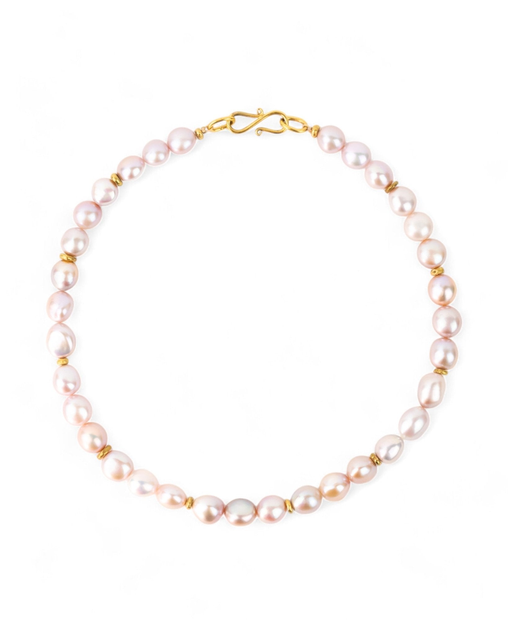 Gold Nuggets and Pearl Necklace Necklace Pruden and Smith