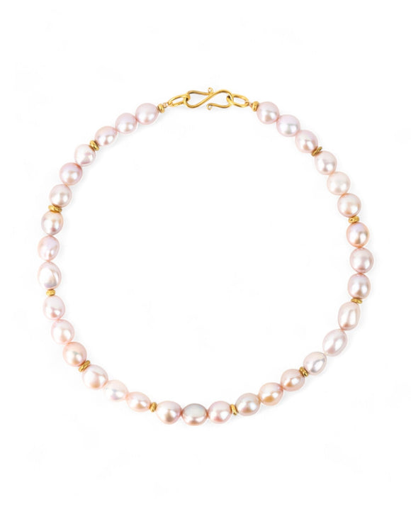 Gold Nuggets and Pearl Necklace Necklace Pruden and Smith