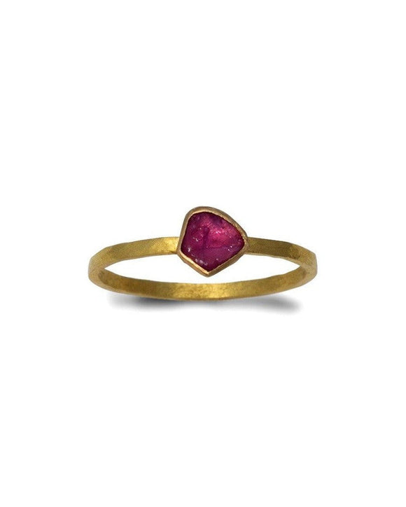 Gold Rough Ruby Ring Ring Pruden and Smith
