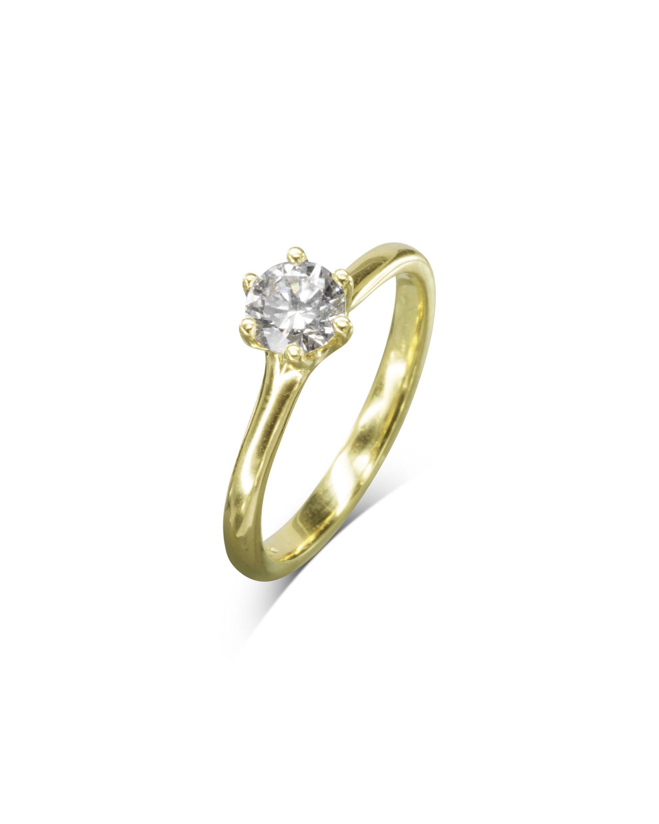 Six Claw Half Carat Diamond Engagement Ring Pruden and Smith