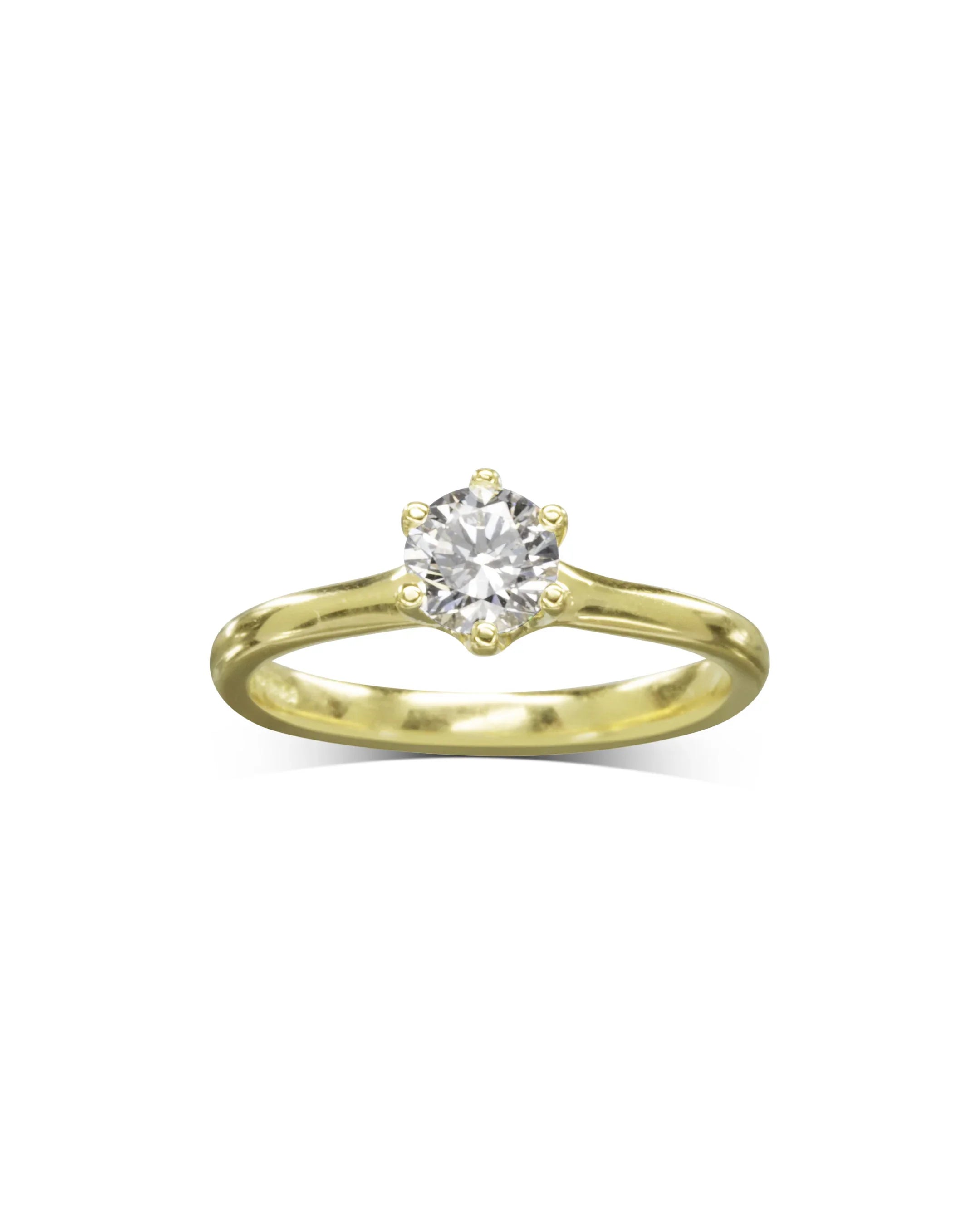 Six Claw Half Carat Diamond Engagement Ring Pruden and Smith