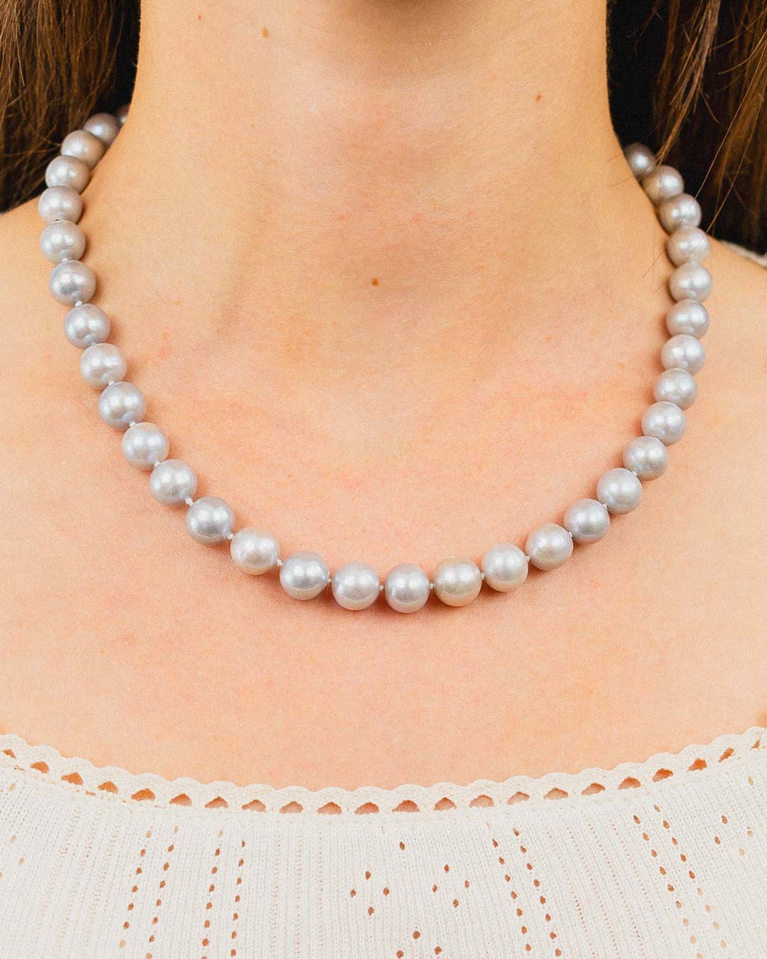 Grey Pearl Necklace (10mm) Pruden and Smith