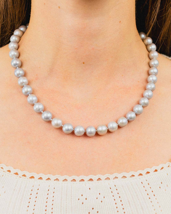 Grey Pearl Necklace (10mm) Pruden and Smith
