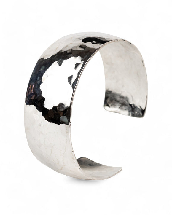 Hammered Convex Silver Cuff Bangles Bangle Pruden and Smith