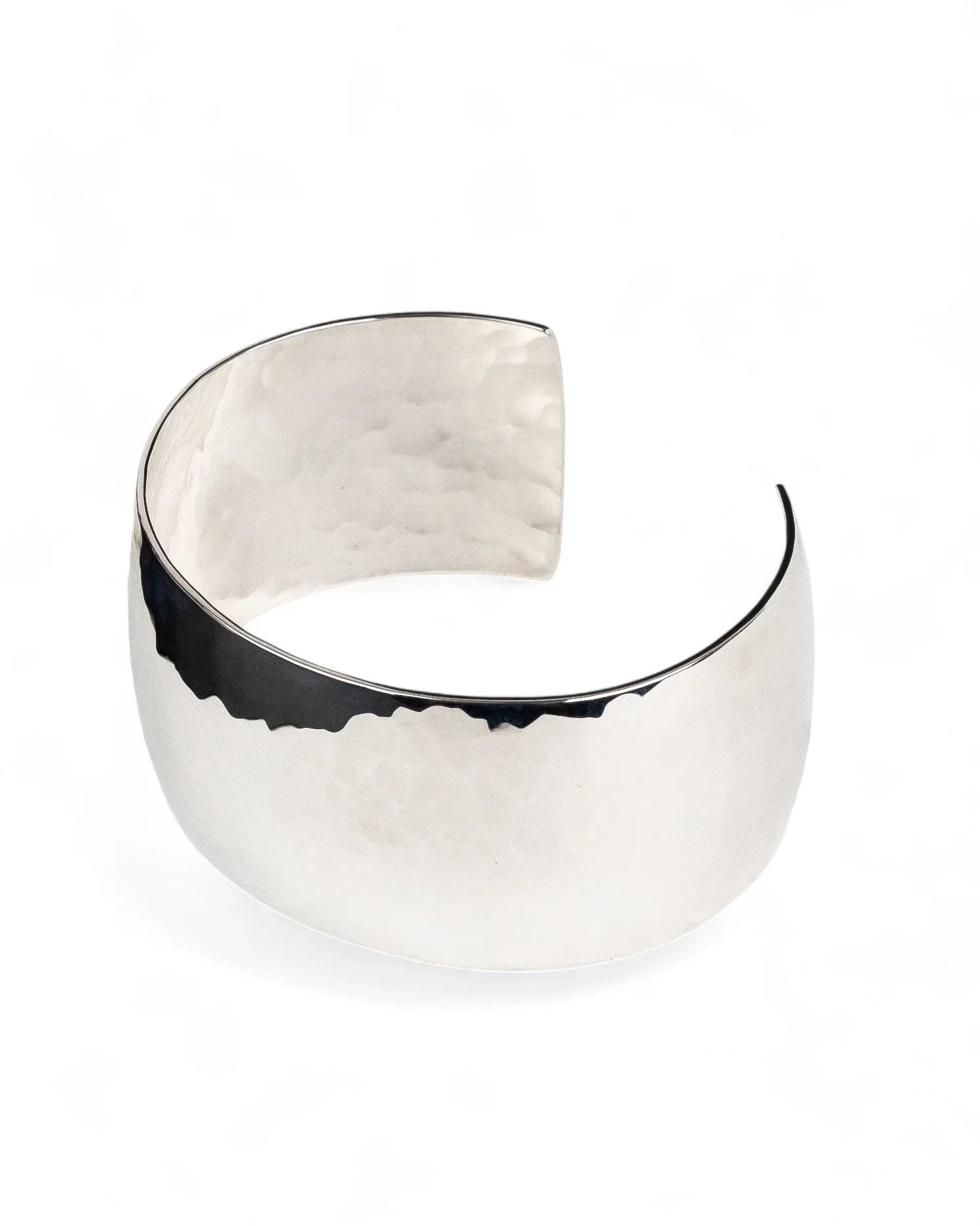 Chunky Silver Hammered Cuff Bangle | Pruden & Smith