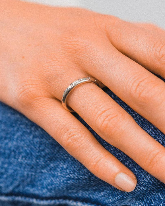 Hammered Diamond Eternity Ring Ring Pruden and Smith