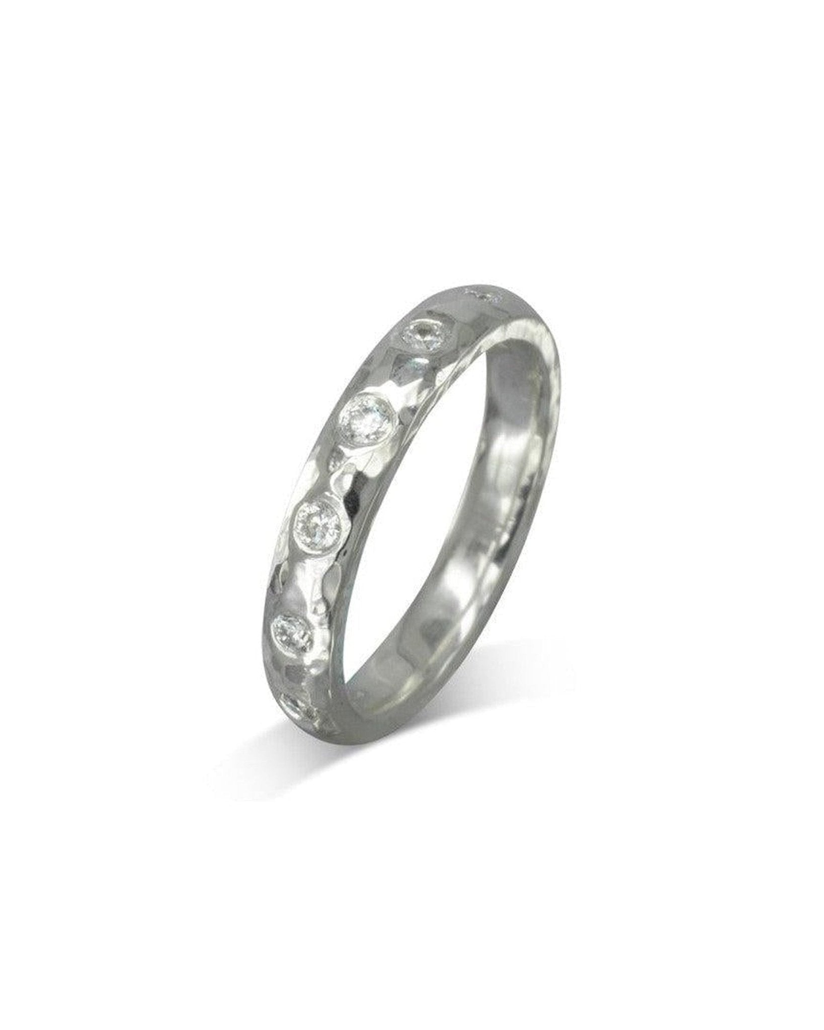 Hammered Diamond Eternity Ring Ring Pruden and Smith