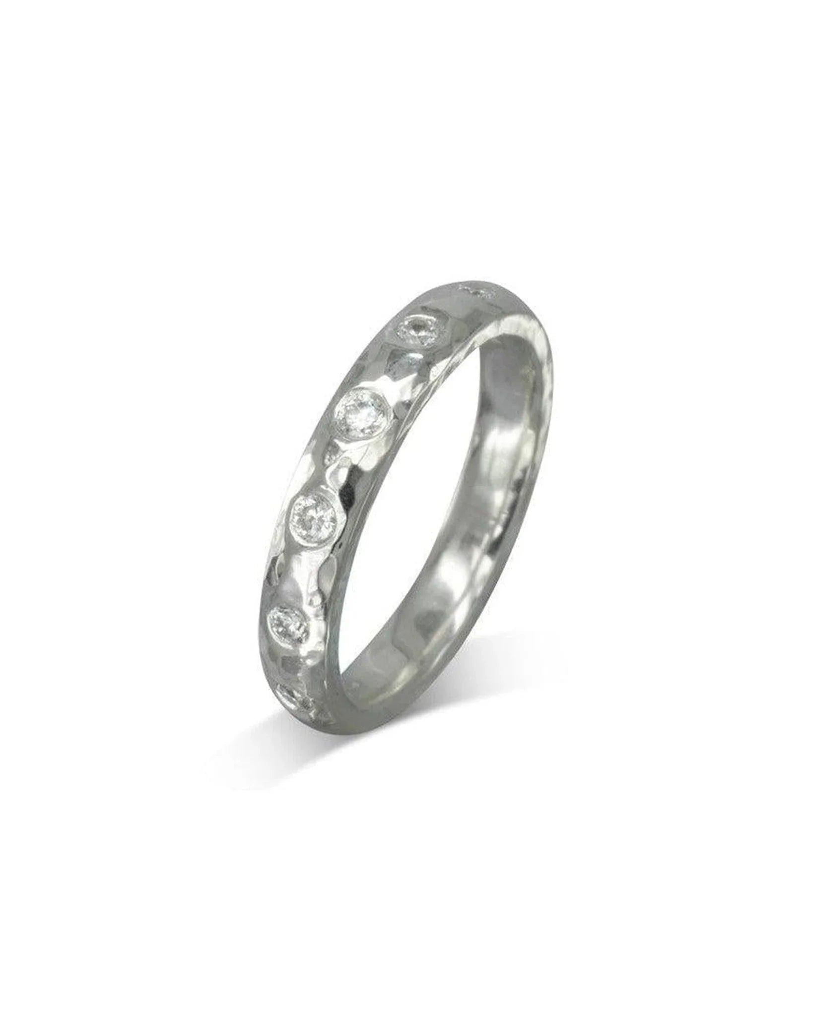 Hammered Diamond Eternity Ring Ring Pruden and Smith