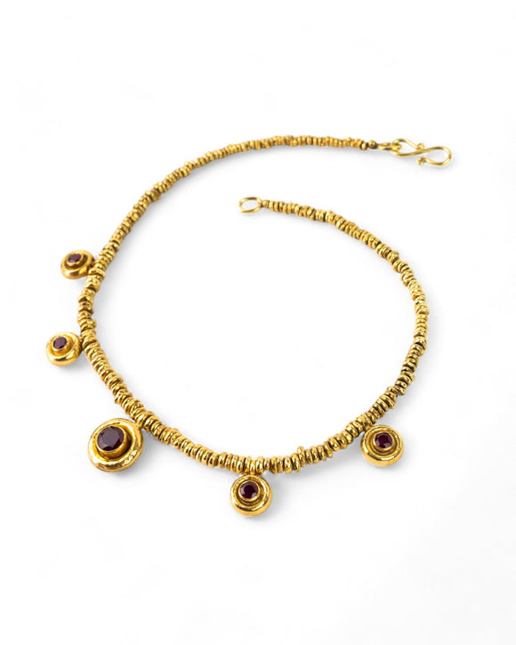 Hammered Disc Ruby Necklace Necklace Pruden and Smith