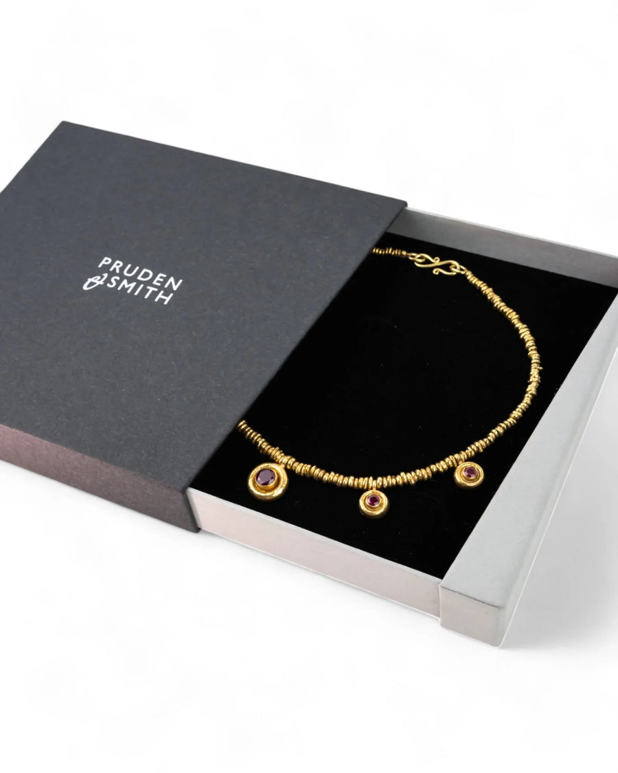 Hammered Disc Ruby Necklace Necklace Pruden and Smith