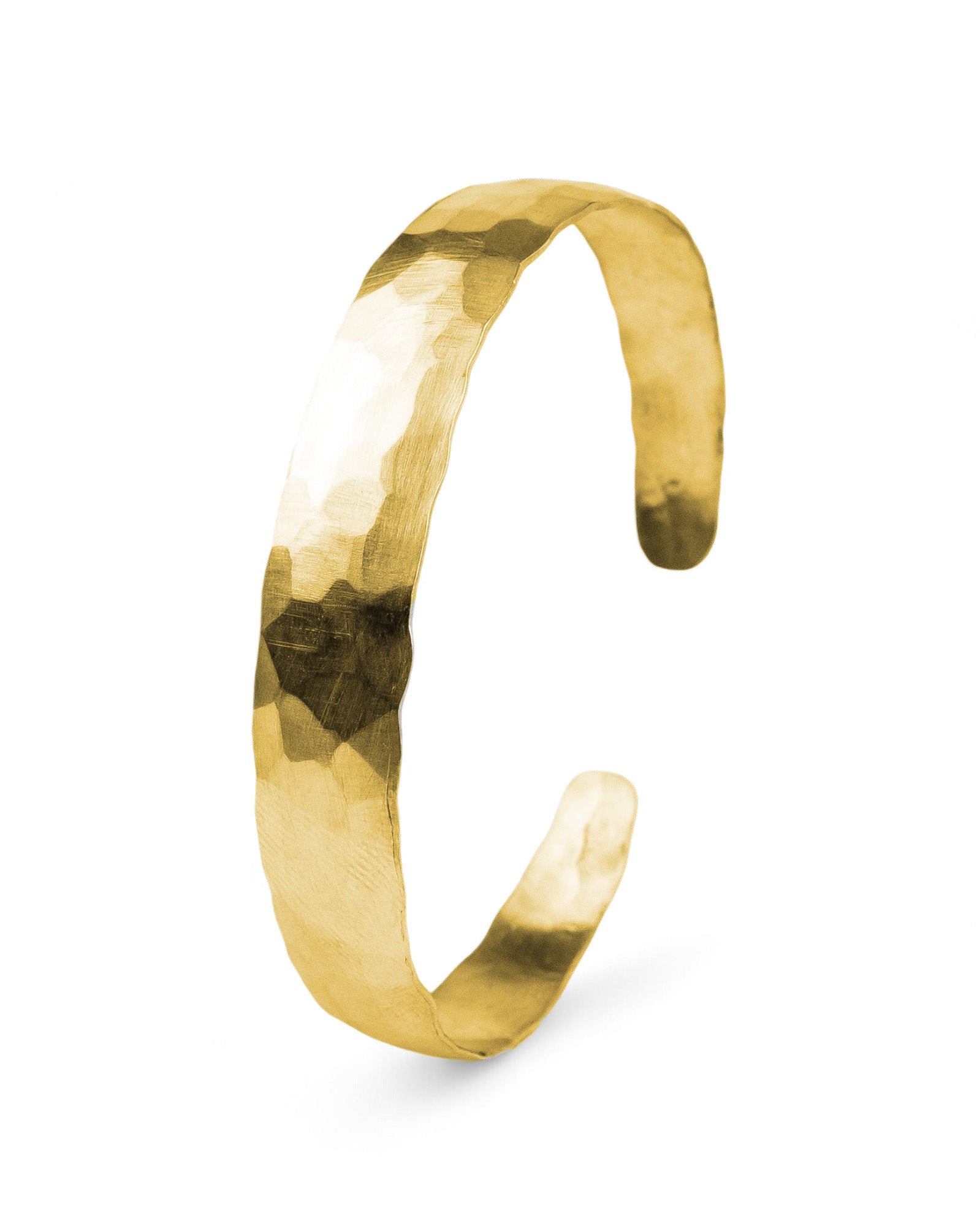 Hammered Edge Matte Solid 9ct Gold Bangle Bangle Pruden and Smith