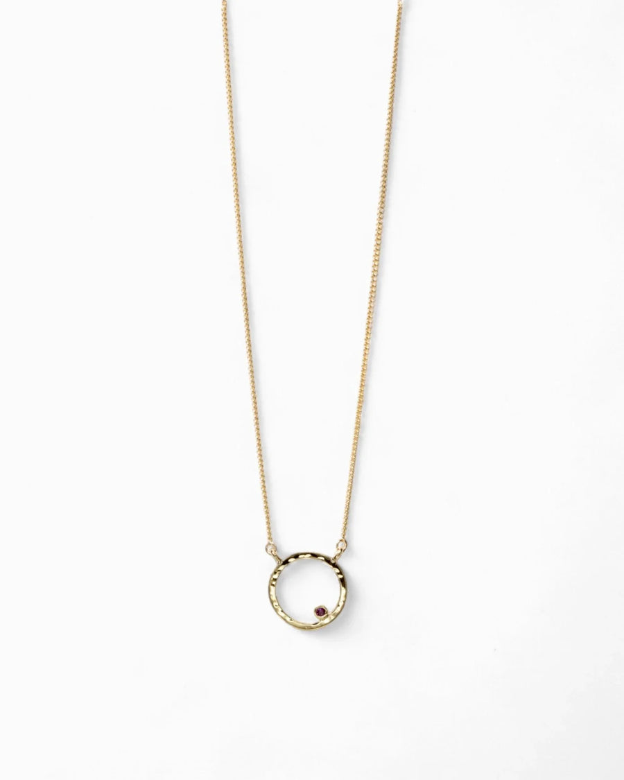 Hammered Gold Birthstone Ring Pendant Pendant Pruden and Smith