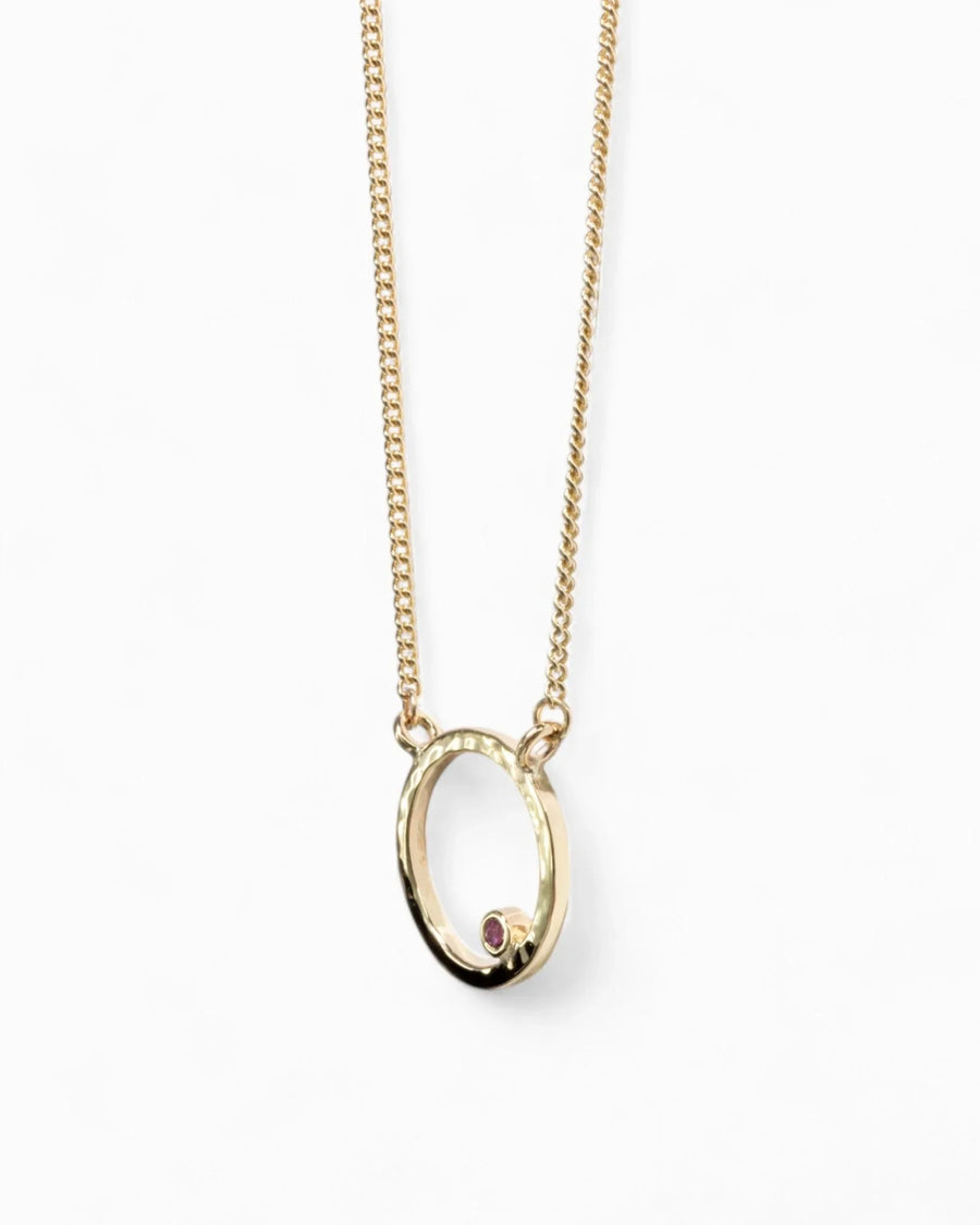 Hammered Gold Birthstone Ring Pendant Pendant Pruden and Smith