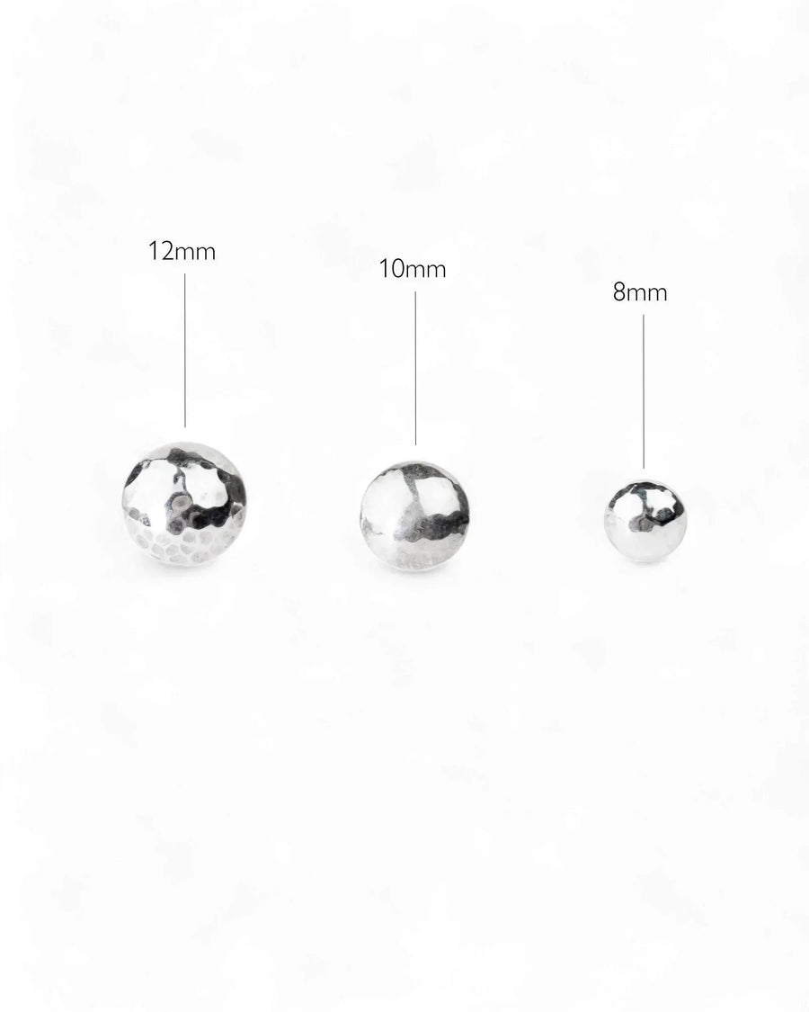 Hammered Silver Stud Earrings Earrings Pruden and Smith 12mm