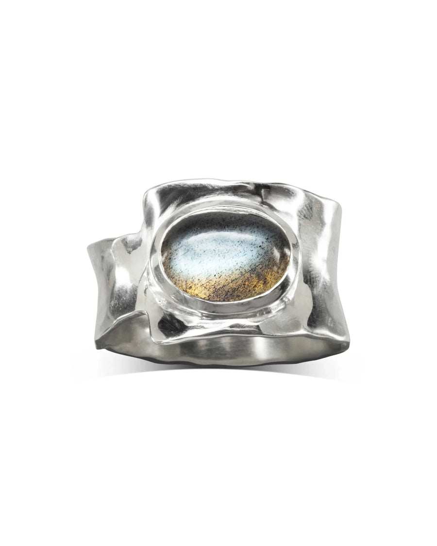 Hammered Labradorite Silver Ring Ring Pruden and Smith