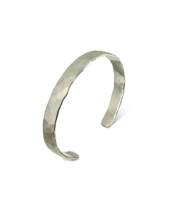 Hammered Matte Solid 9ct Gold Bangle Bangle Pruden and Smith 9ct White Gold