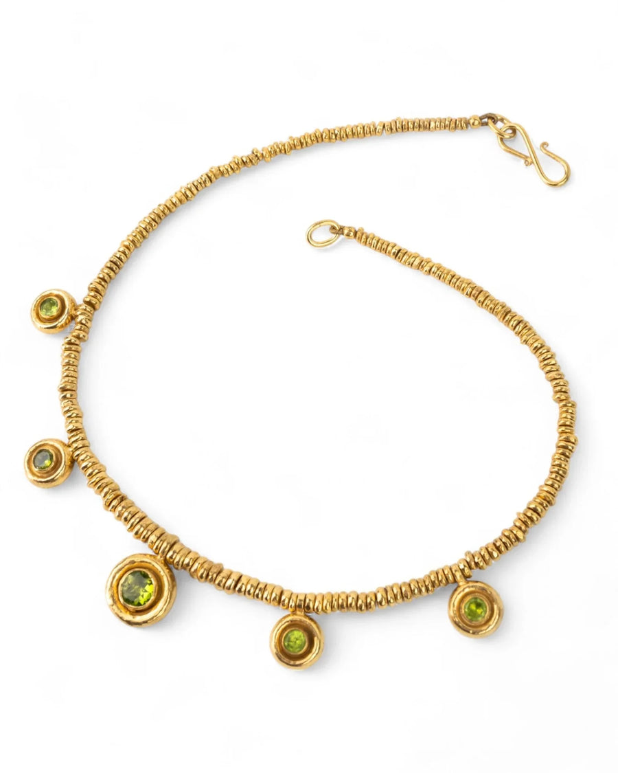 Hammered Peridot Heart Necklace Necklace Pruden and Smith