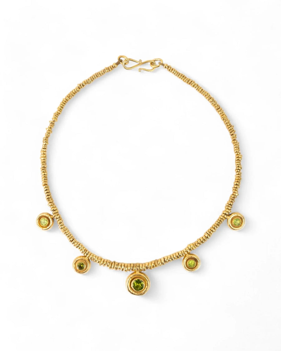 Hammered Peridot Heart Necklace Necklace Pruden and Smith