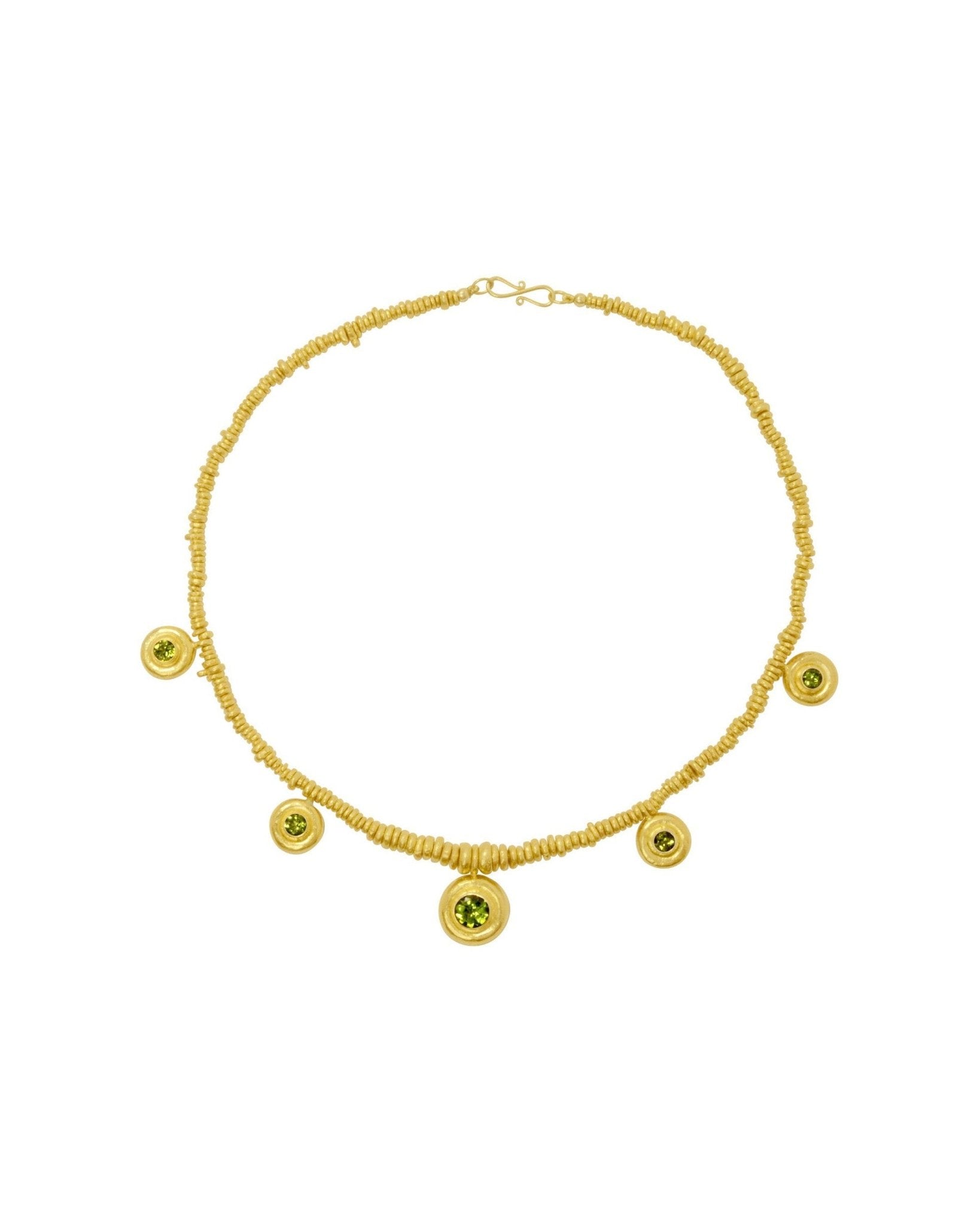 Hammered Peridot Necklace Necklace Pruden and Smith