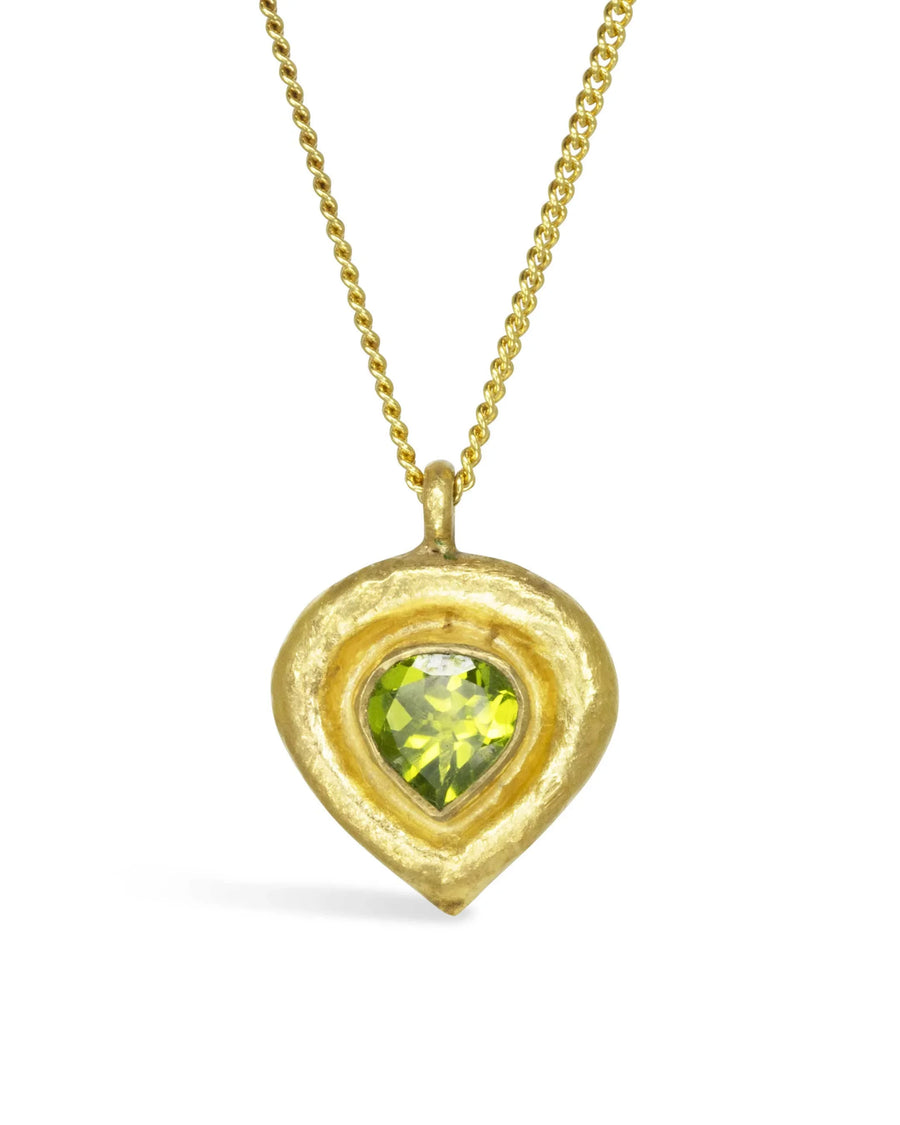 Hammered Roman Peridot Pendant Pendant Pruden and Smith