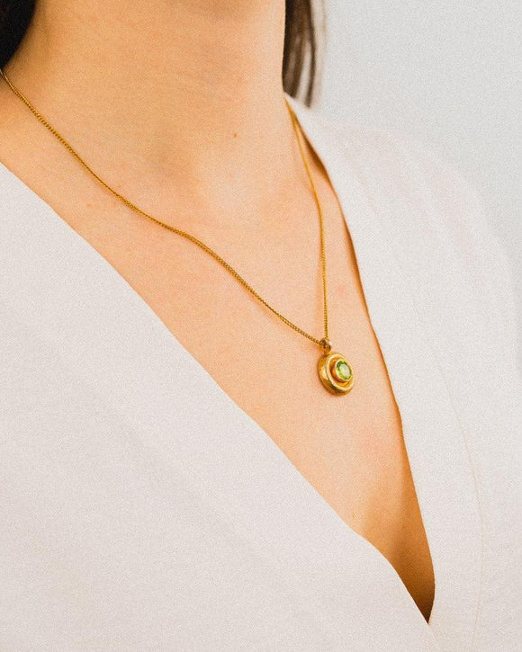 Hammered Roman Peridot Pendant Pendant Pruden and Smith