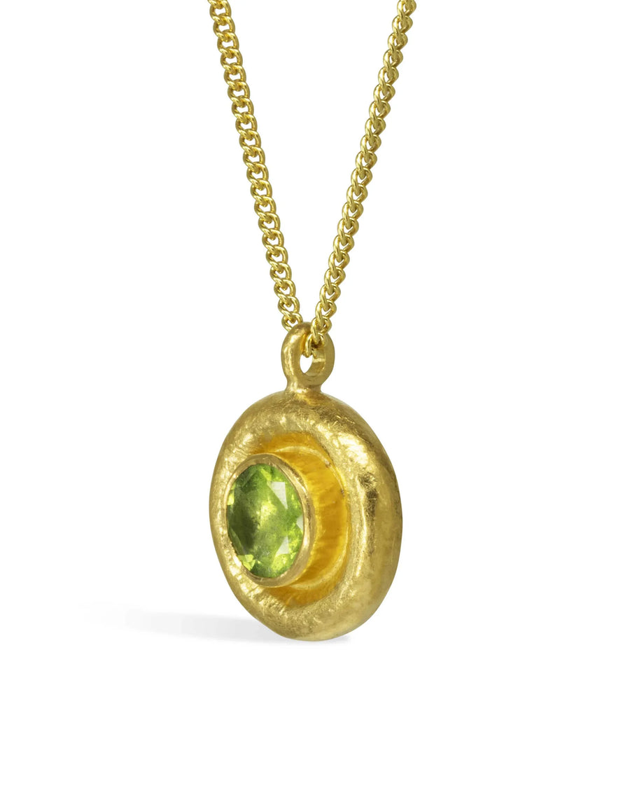 Hammered Roman Peridot Pendant Pendant Pruden and Smith