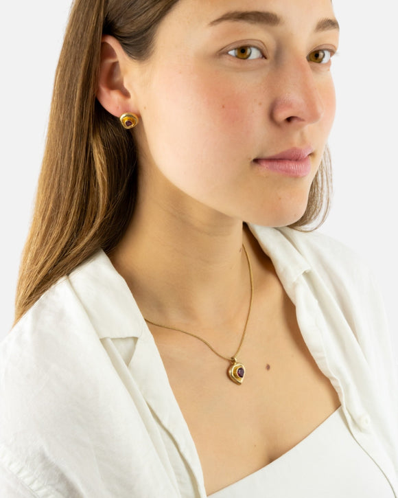 Hammered Roman Ruby Pendant Pendant Pruden and Smith