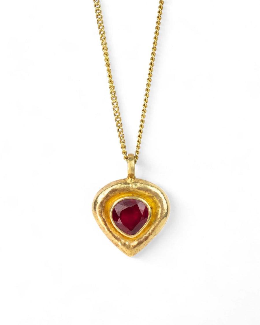 Hammered Roman Ruby Pendant Pendant Pruden and Smith