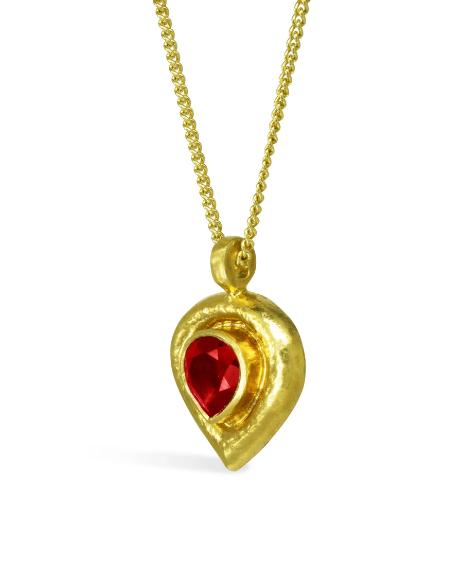 Hammered Roman Ruby Pendant Pendant Pruden and Smith
