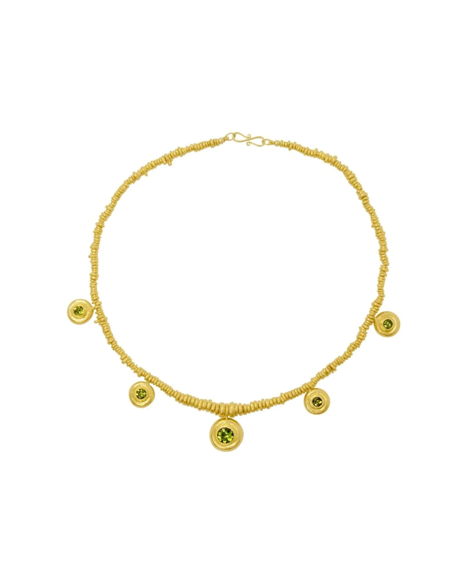 Hammered Peridot Necklace Necklace Pruden and Smith