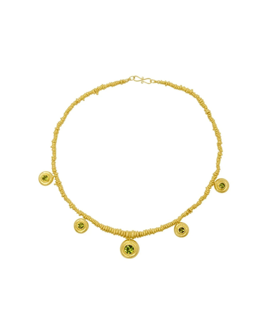 Hammered Peridot Necklace Necklace Pruden and Smith