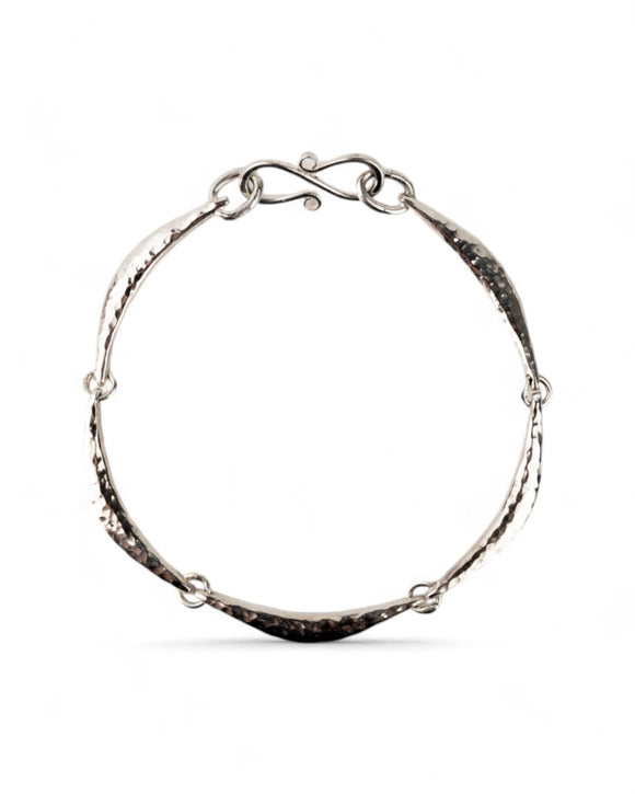 Hammered Silver Crescent Bracelet Bracelet Pruden and Smith