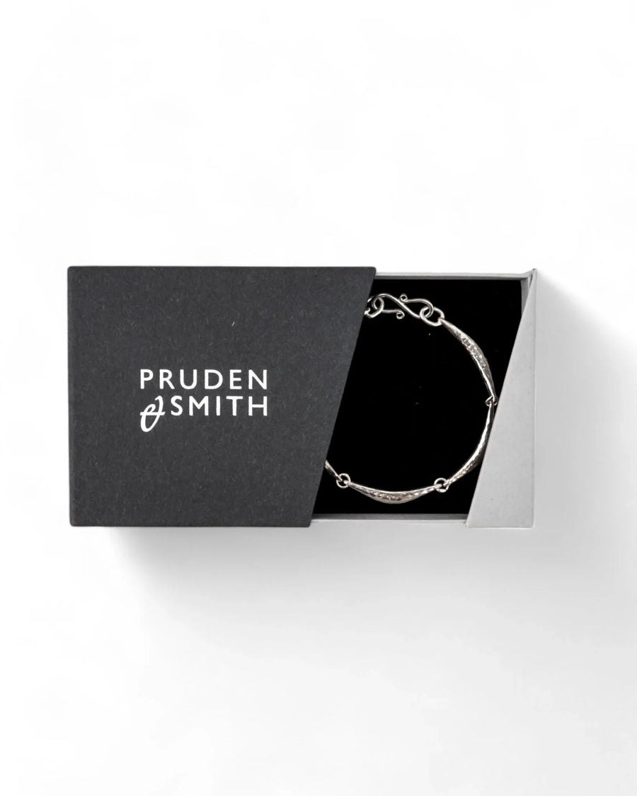 Hammered Silver Crescent Bracelet Bracelet Pruden and Smith