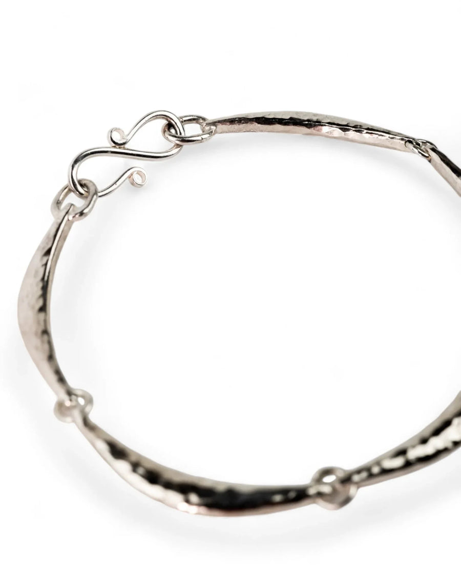 Hammered Silver Crescent Bracelet Bracelet Pruden and Smith