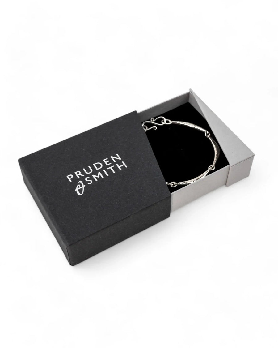 Hammered Silver Crescent Bracelet Bracelet Pruden and Smith