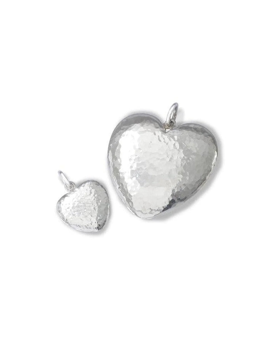 Hammered Silver Heart Pendant (Large) Pendant Pruden and Smith