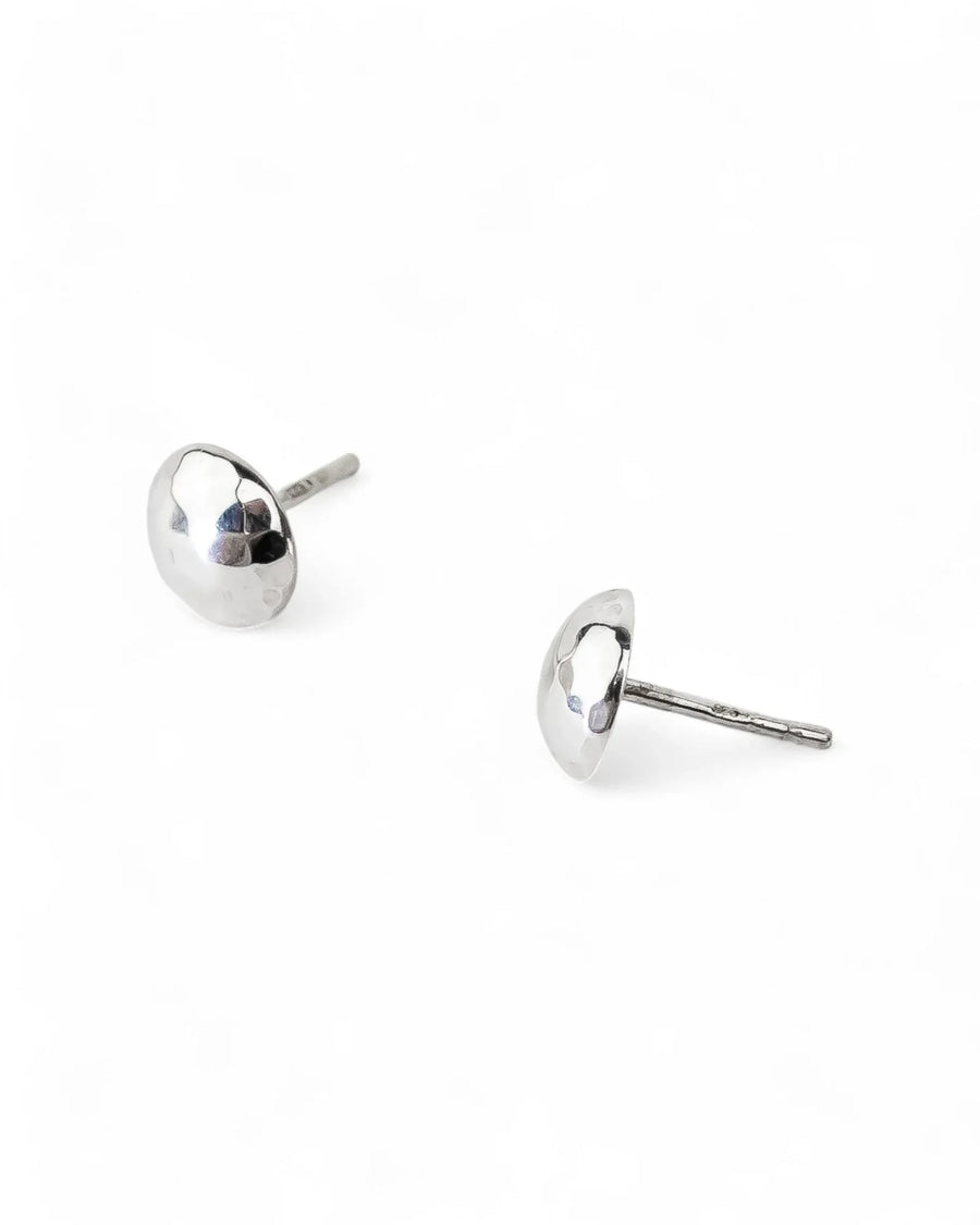 Hammered Silver Stud Earrings Earrings Pruden and Smith
