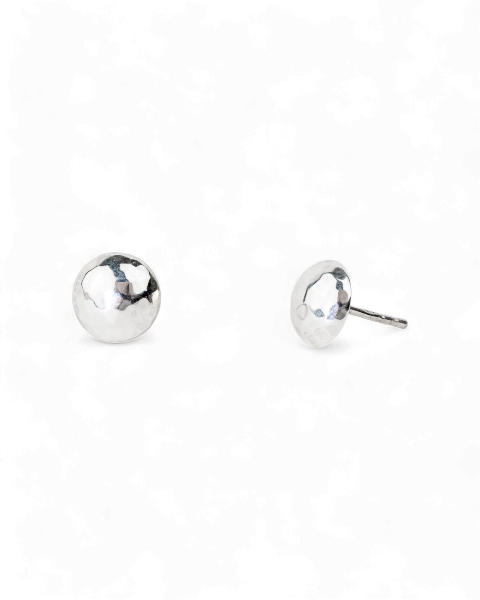 Hammered Silver Stud Earrings Earrings Pruden and Smith 8mm