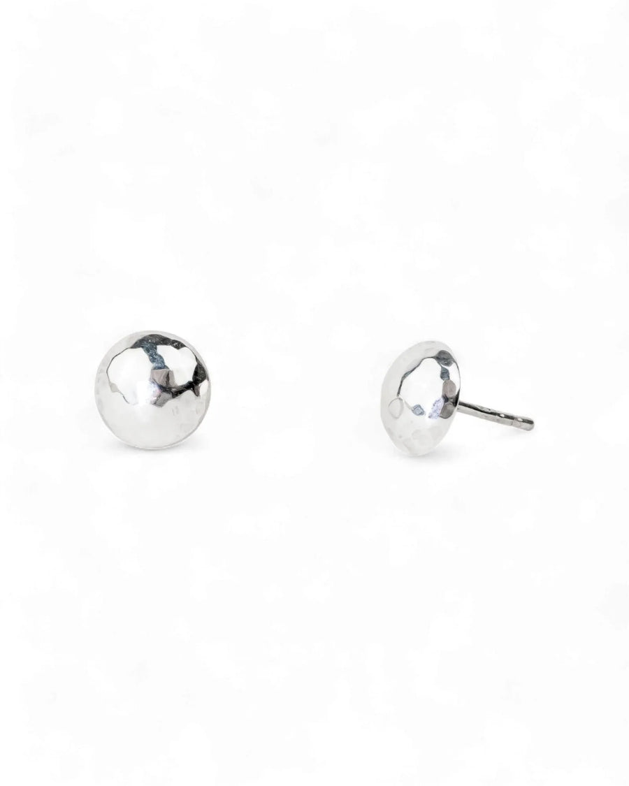 Hammered Silver Stud Earrings Earrings Pruden and Smith 8mm