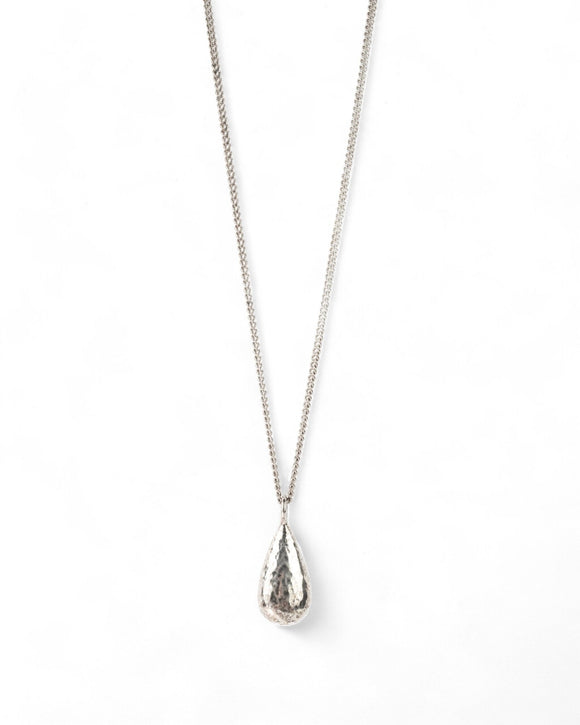 Hammered Silver Teardrop Pendant Pendant Pruden and Smith